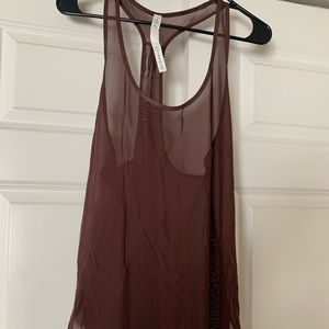 Lululemon Brown Mesh Tank Size 10